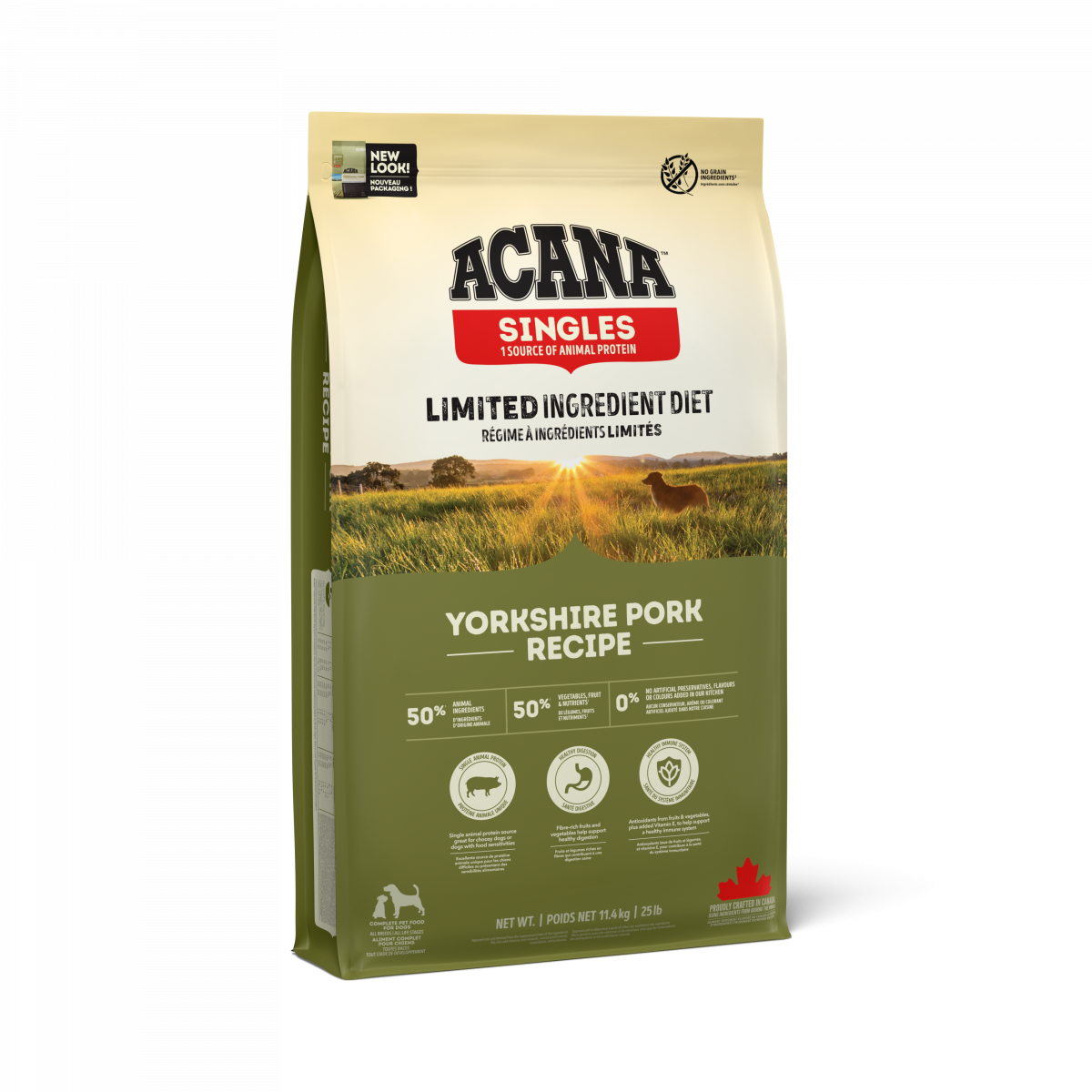 Verpakking Acana Singles Yorkshire Pork droogvoer voor honden 11,4 kg