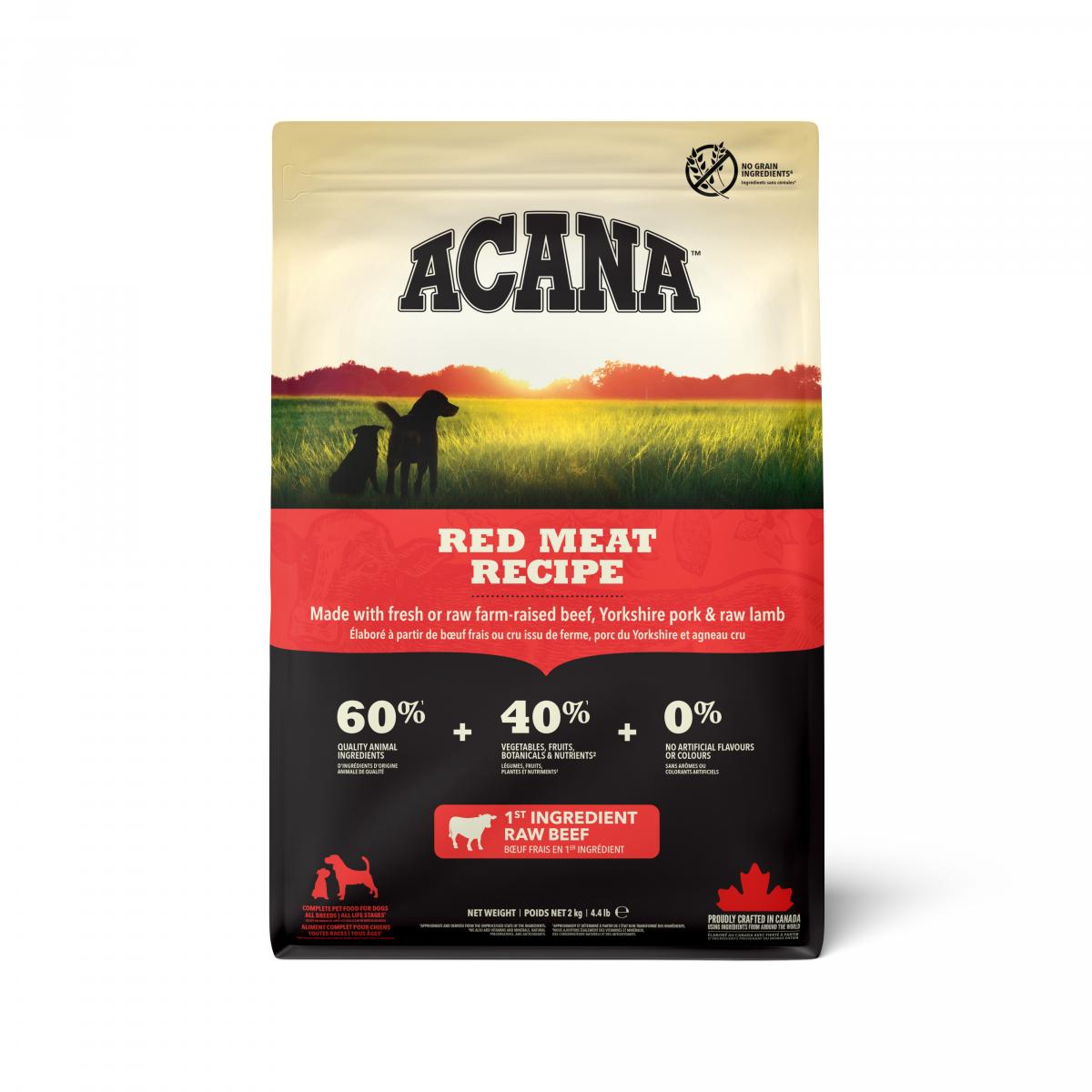 Verpakking Acana Red Meat droogvoer voor honden 2 kg