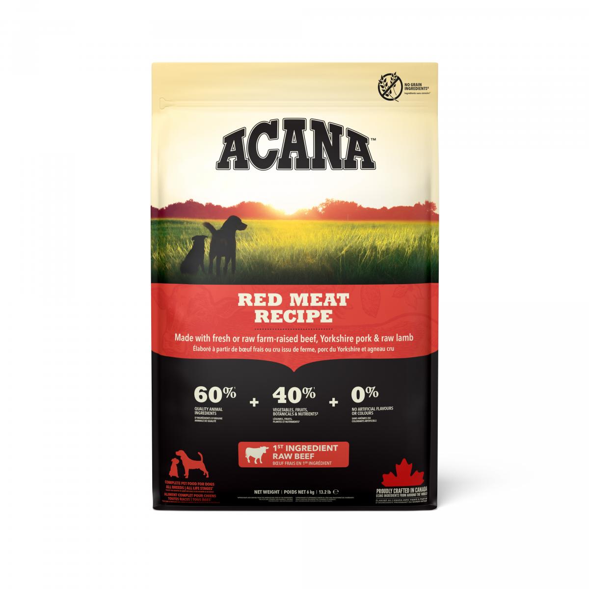 Verpakking Acana Red Meat droogvoer voor honden 6 kg