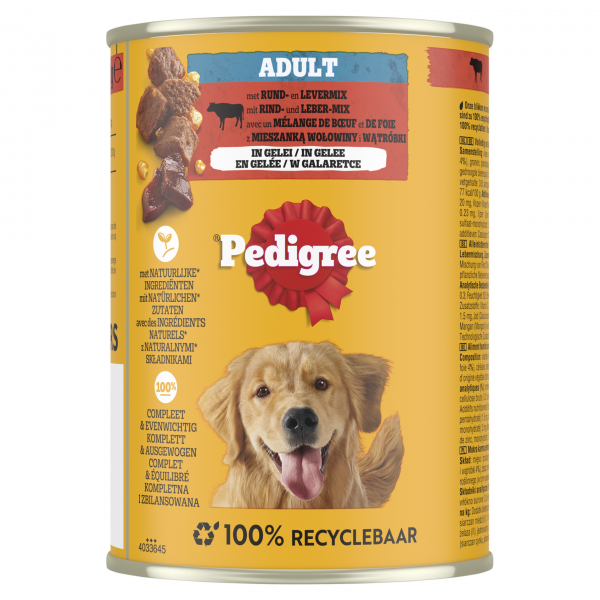 Pedigree Adult Blikvoer Rund 400 g – productverpakking