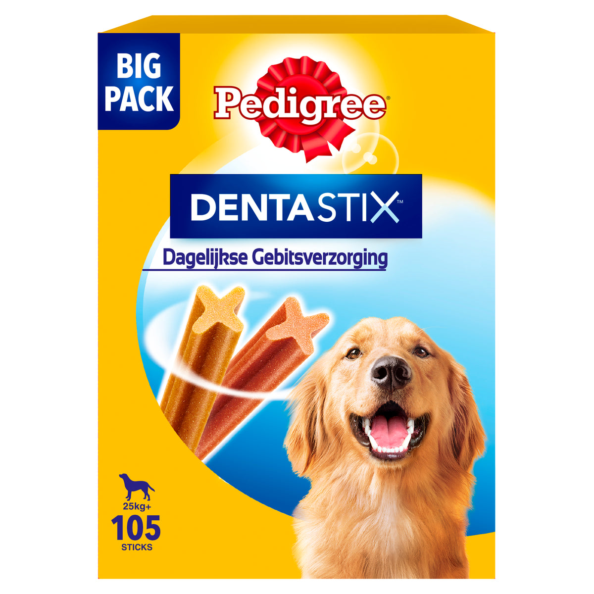 Pedigree DentaStix Maxi 105 stuks (15 × 7) 4,05 kg – productverpakking