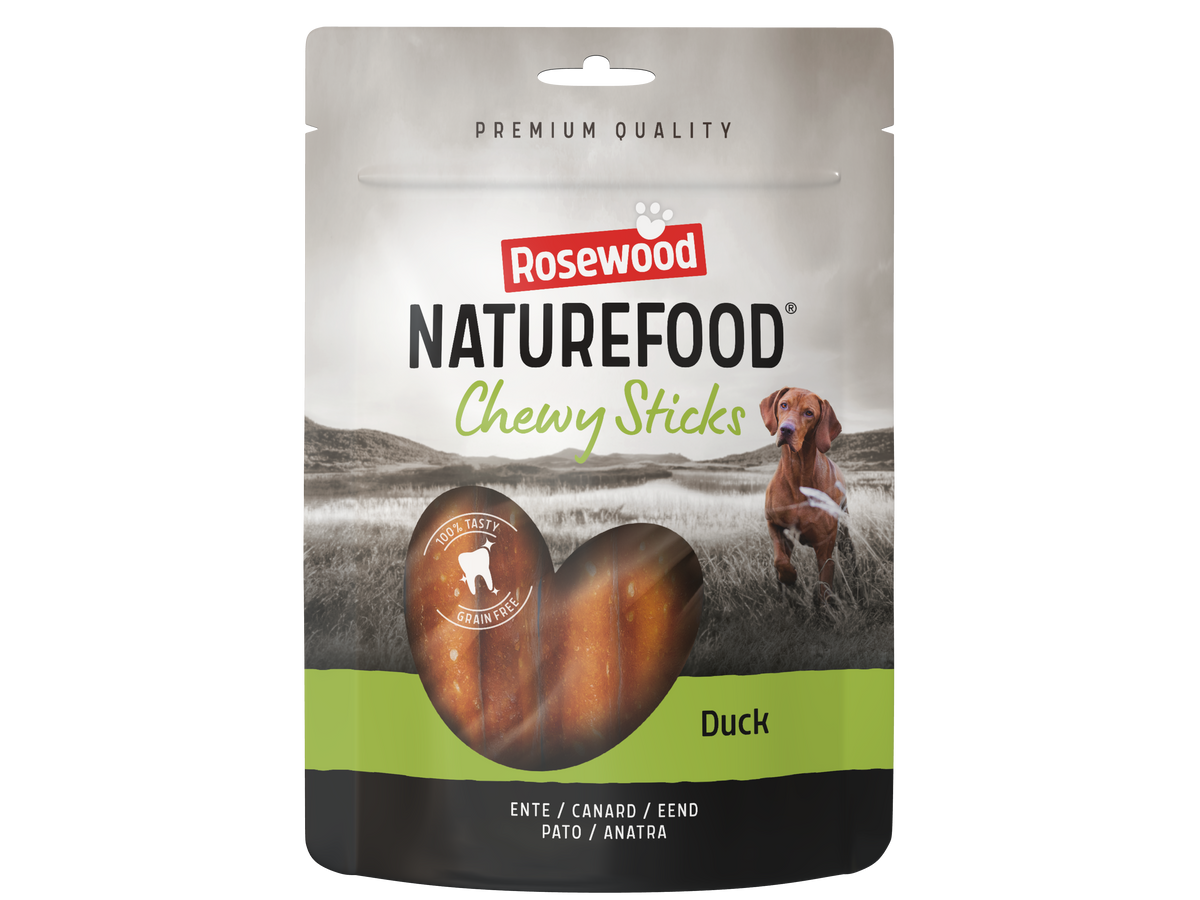 Rosewood Naturefood Chewy Sticks eend voor honden, 100 g