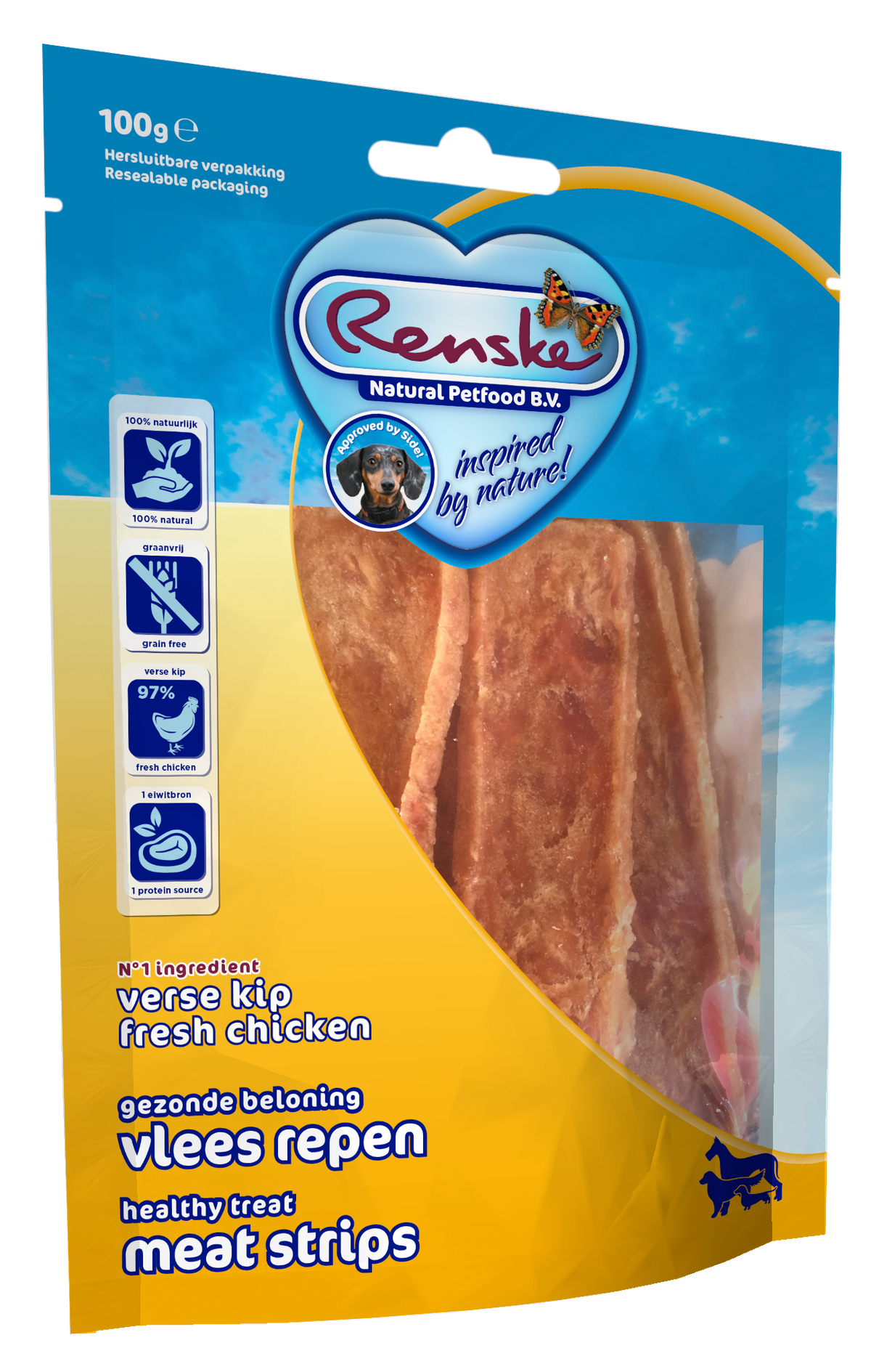 Renske Vlees Repen Kip hondensnack 100 g