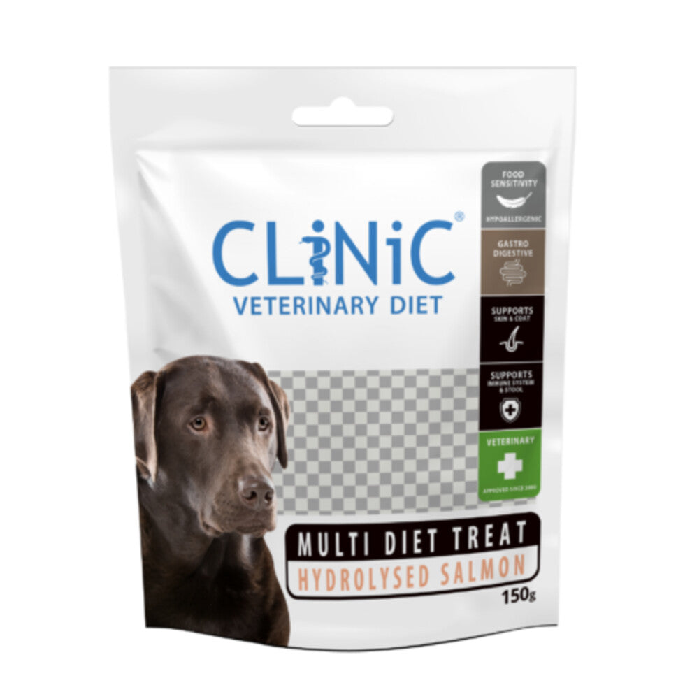 CLiNiC Multi Diet Treat Gehydrolyseerde Zalm – 150 g hondenvoer verpakking