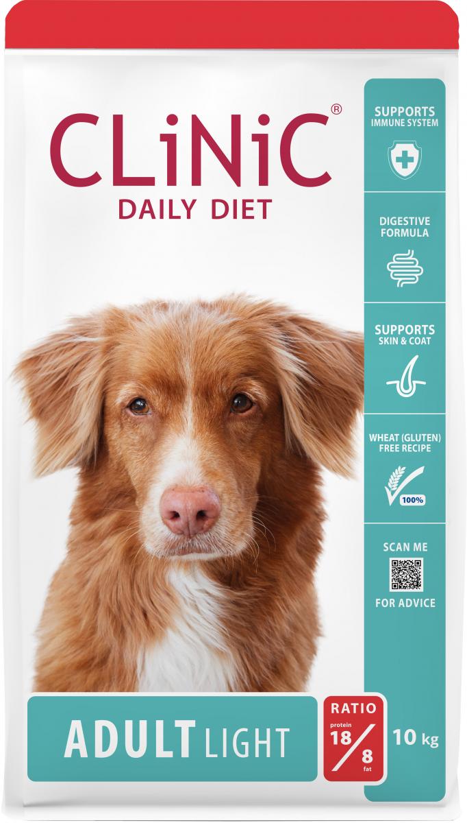CLiNiC Daily Diet Adult Light Eend & Kip – 10 kg hondenvoer verpakking