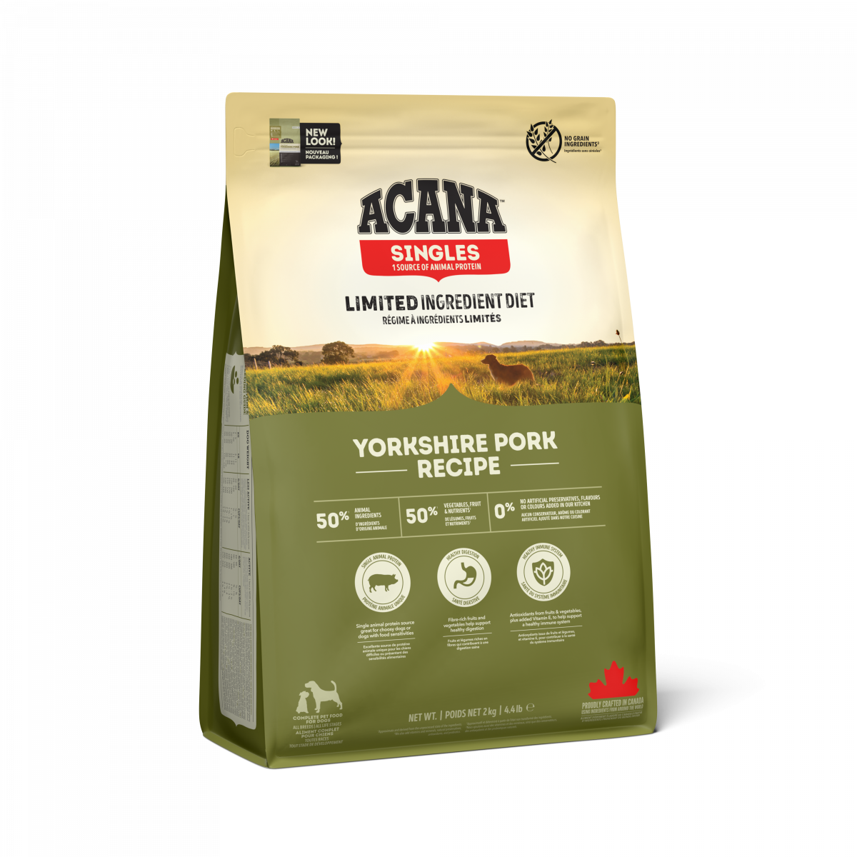 Verpakking Acana Singles Yorkshire Pork droogvoer voor honden 2 kg