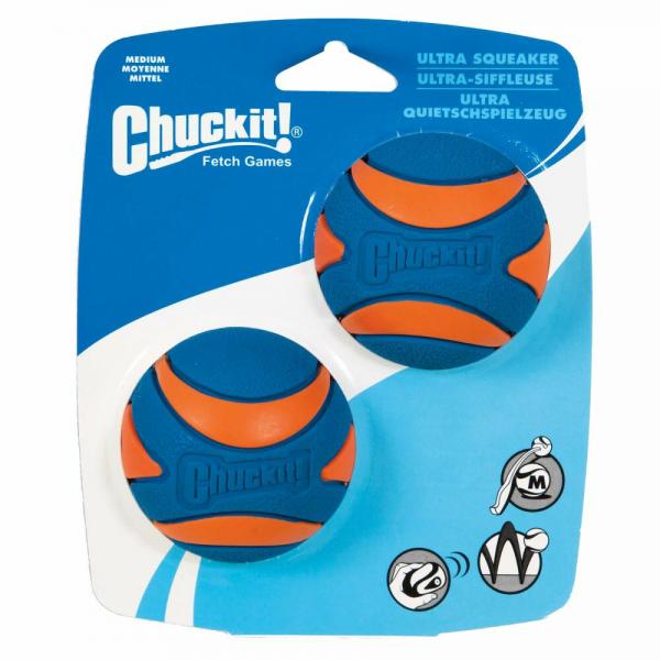 Chuckit! Ultra Squeaker Ball – M, 2 stuks – productafbeelding