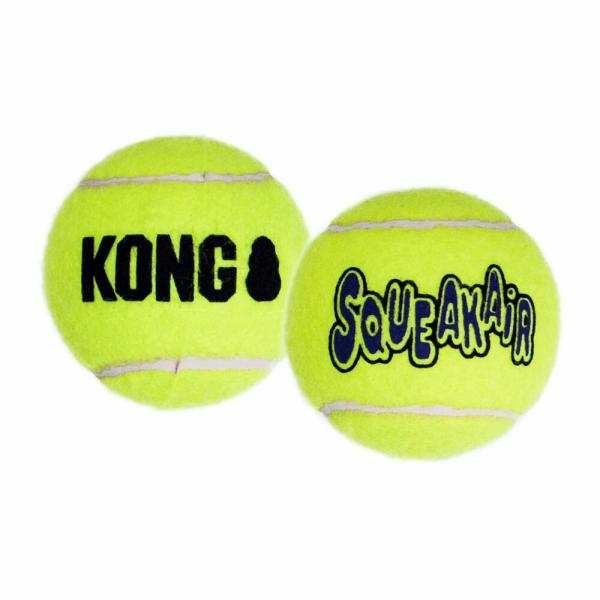 Kong air squeakair tennis ball L 2st, 2 stuks, EAN 035585775555