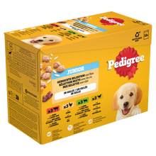 Pedigree Junior Mix Selectie in Gelei 12 × 100 g – productverpakking