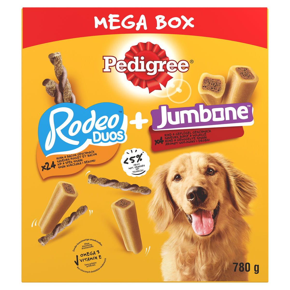 Pedigree Mega Box Rodeo Duos + Jumbone 780 g – productverpakking