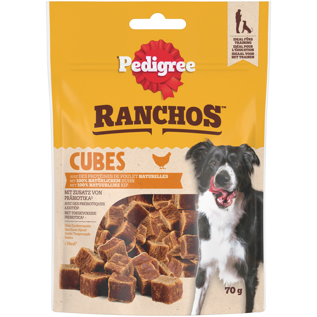 Pedigree Ranchos Cubes Kip 70 g – productverpakking