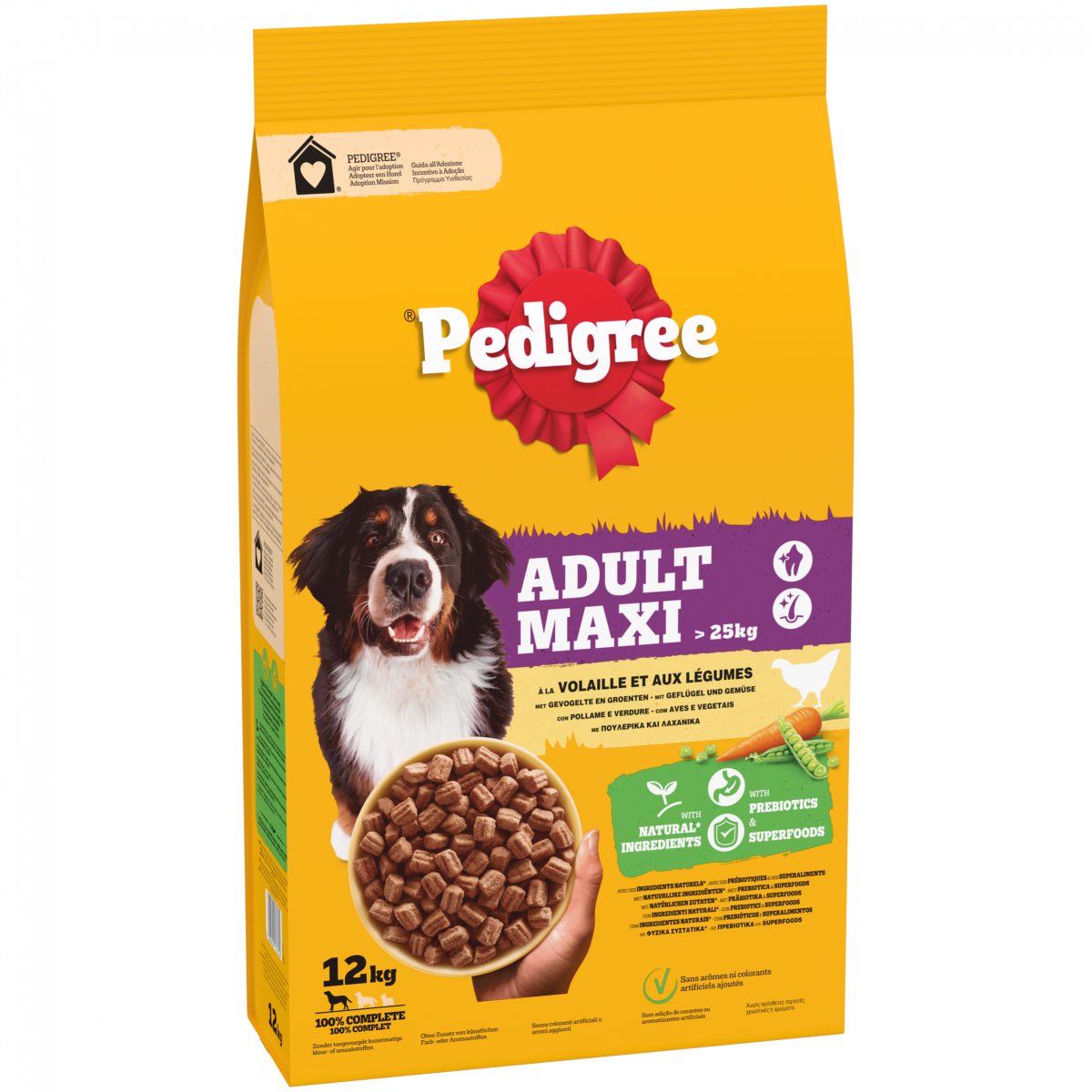 Pedigree Adult Maxi Gevogelte & Groenten Hondenbrokken 12 kg – productverpakking