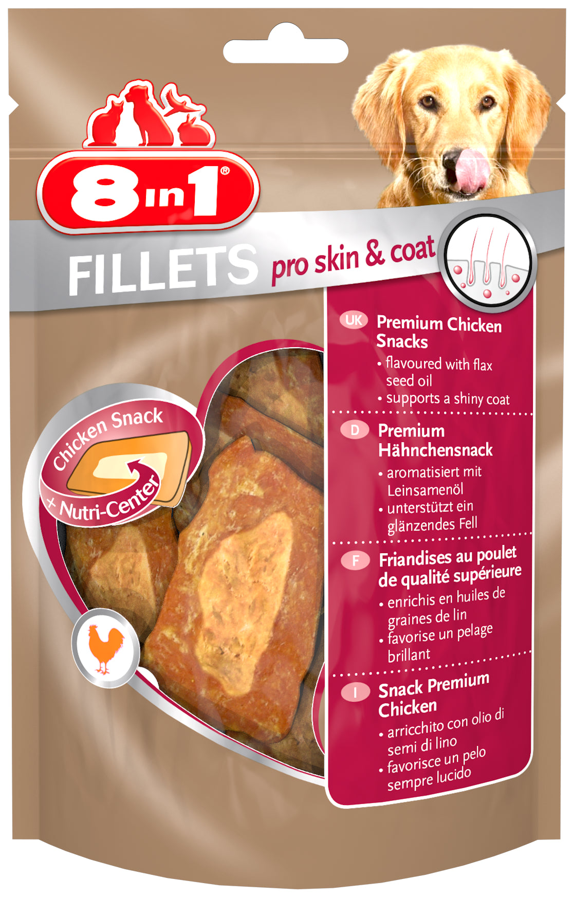 8in1 Fillets Pro Skin & Coat 80 g – hondensnack voor honden