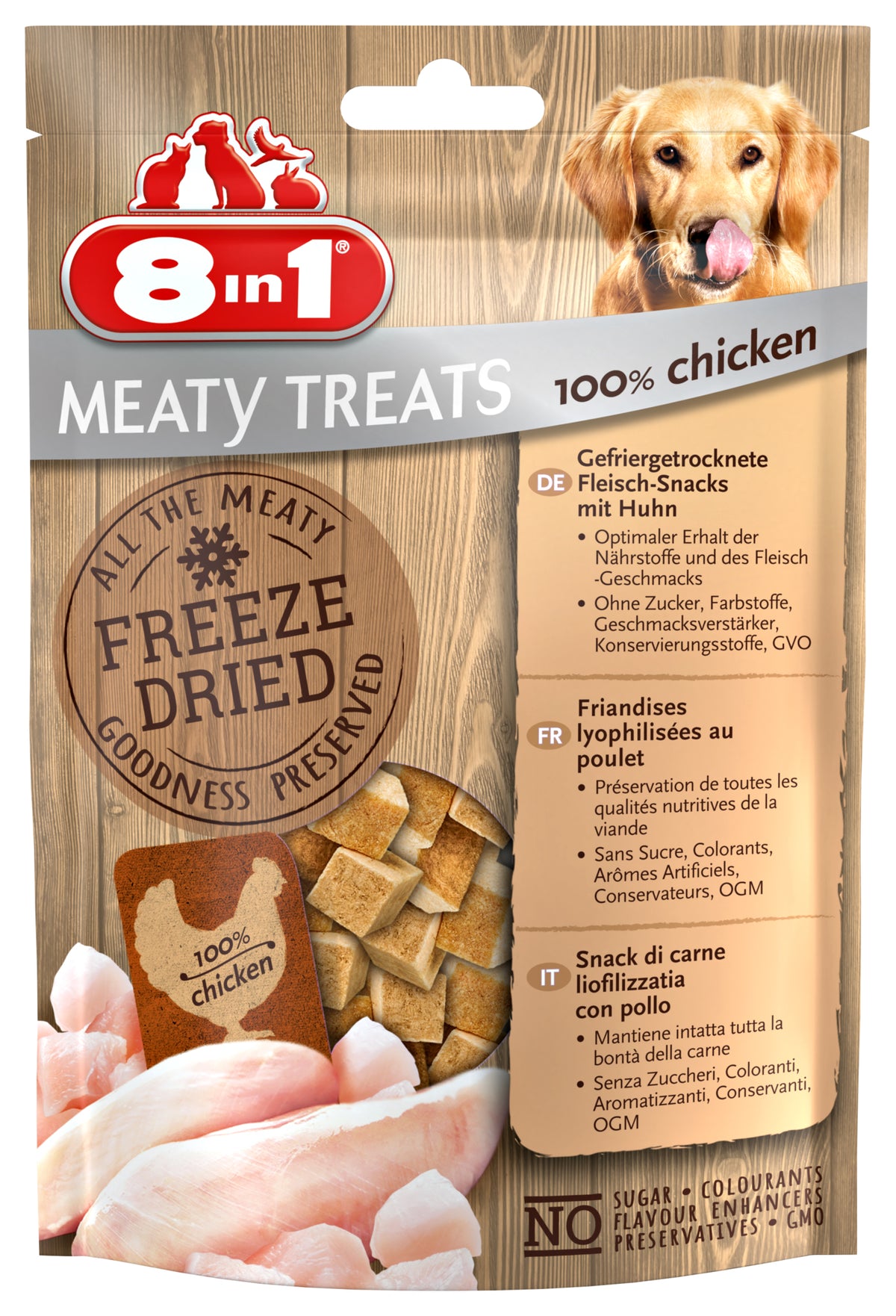8in1 Meaty Treats chicken 50 g – hondensnack voor honden