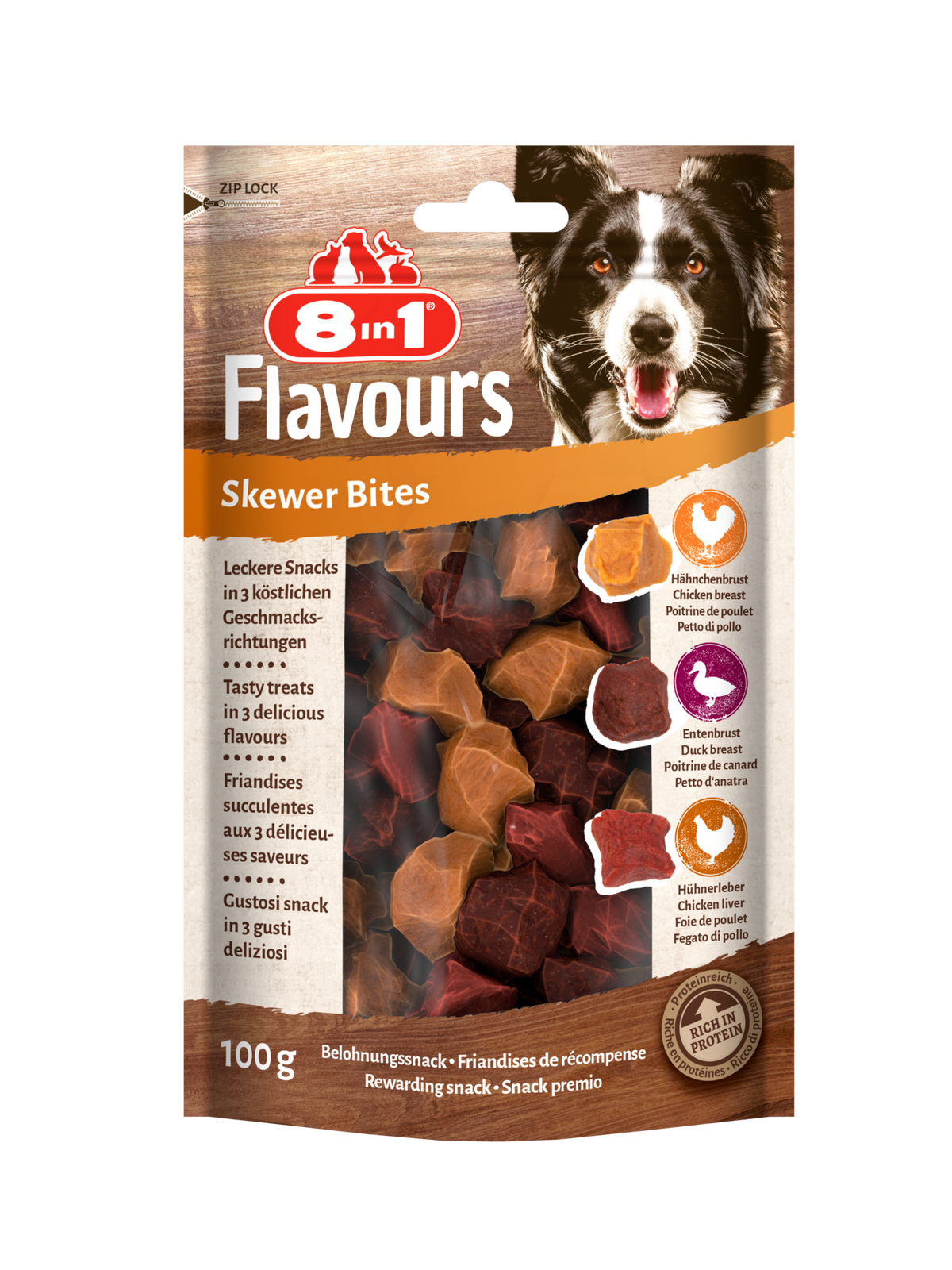8in1 Flavours skewer bites 100 g – hondensnack voor honden