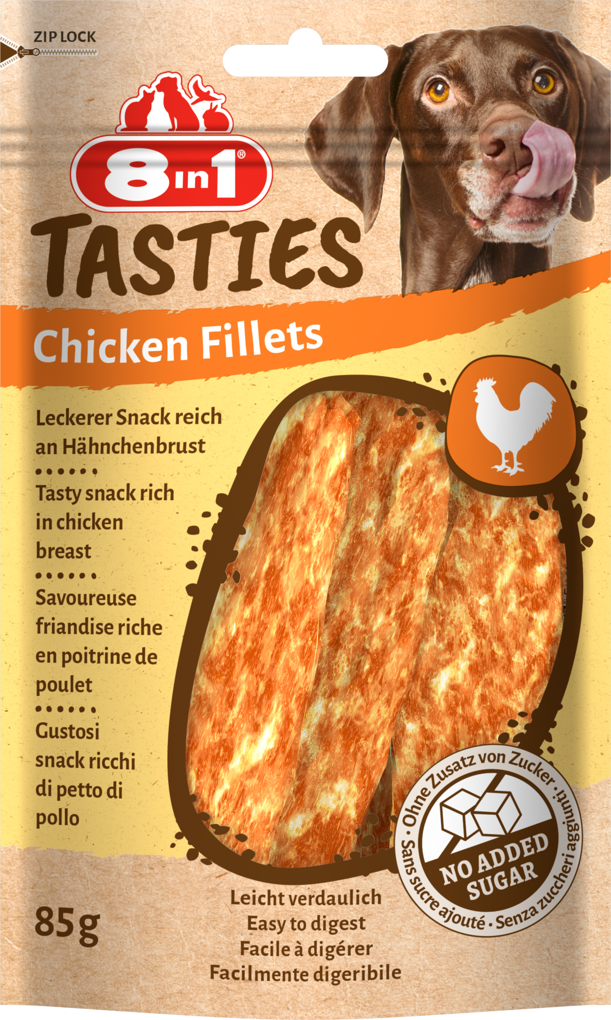 8in1 Tasties chicken fillets 85 g – hondensnack voor honden