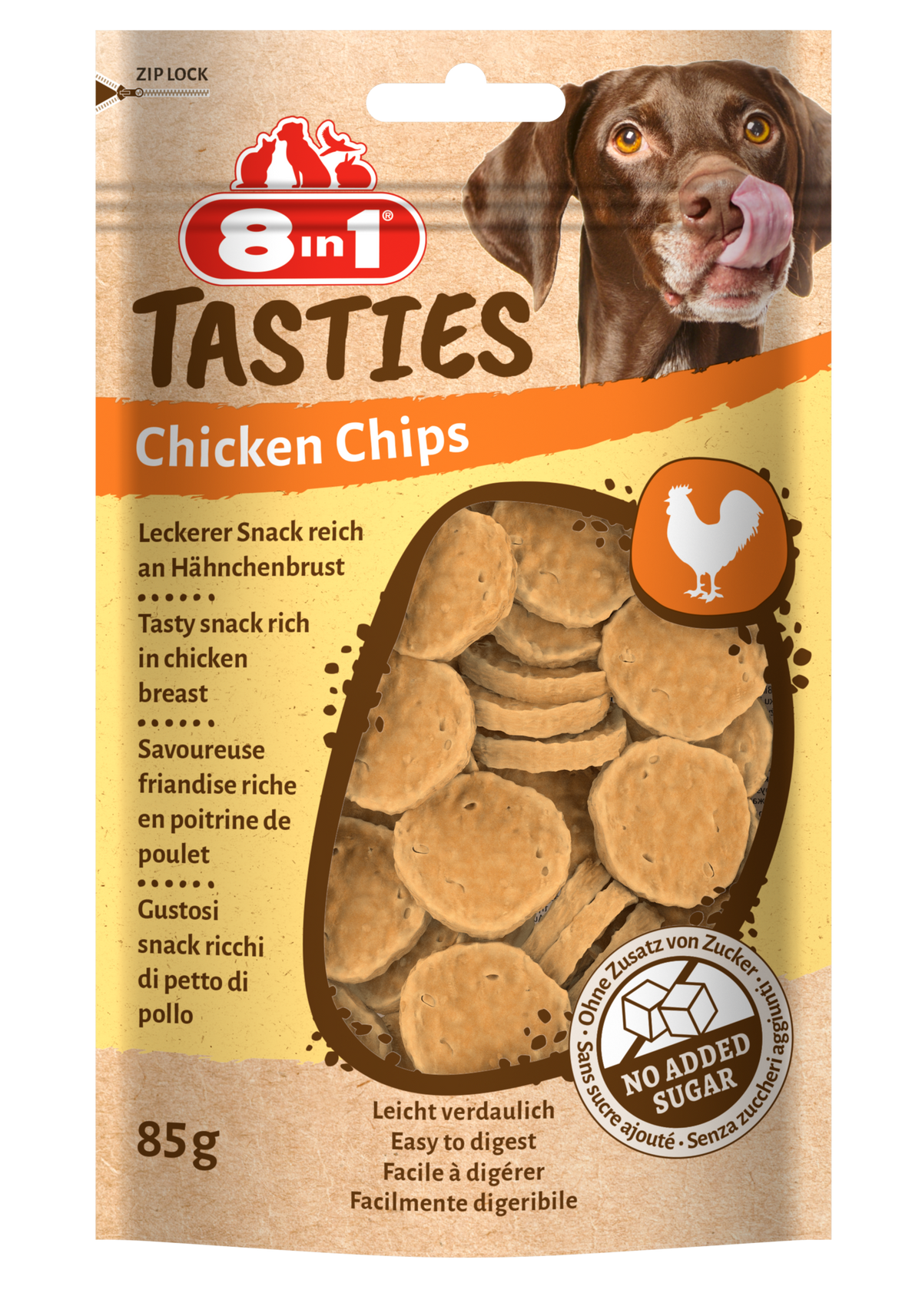 8in1 Tasties chicken chips 85 g – hondensnack voor honden