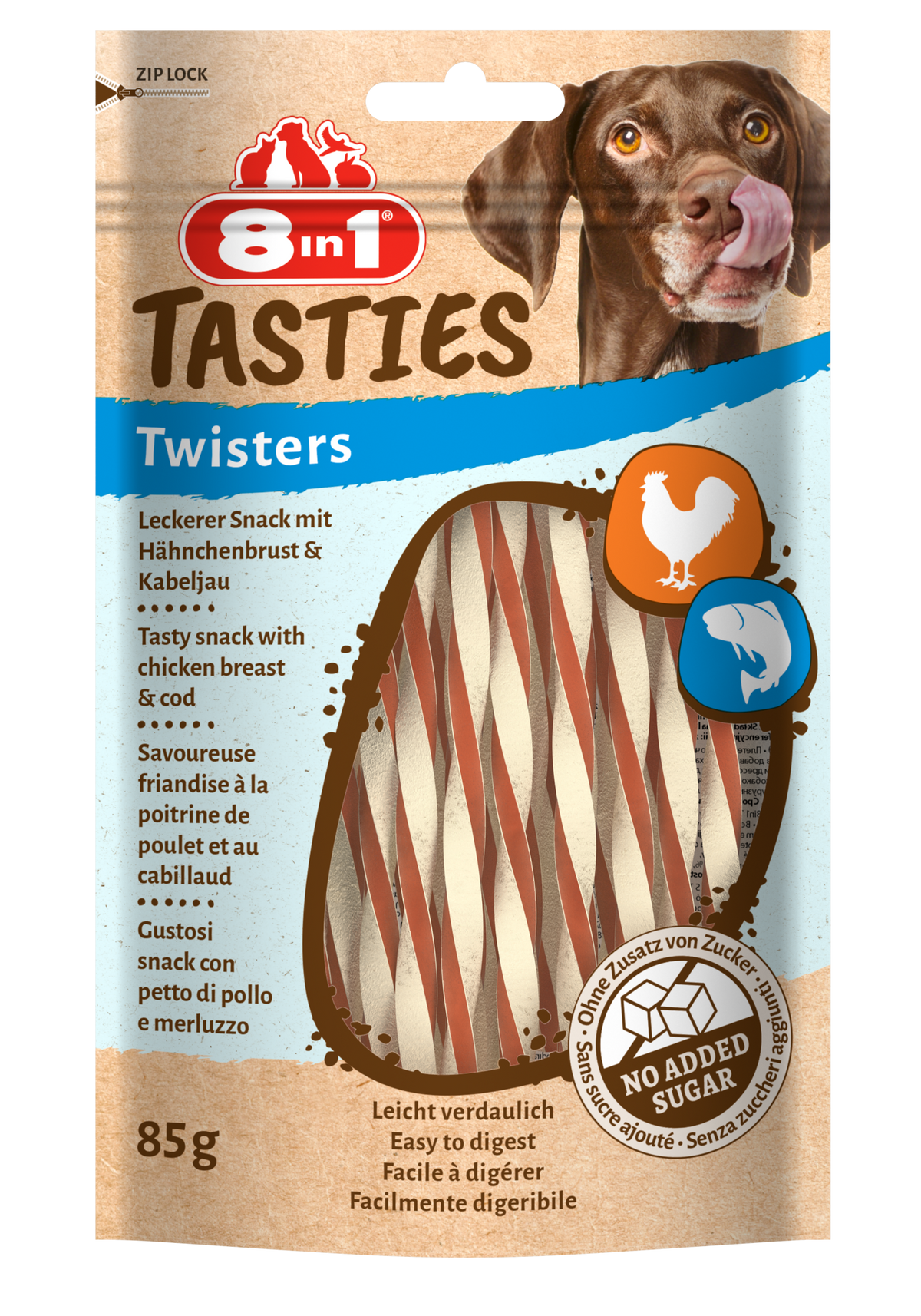 8in1 Tasties twisters 85 g – hondensnack voor honden