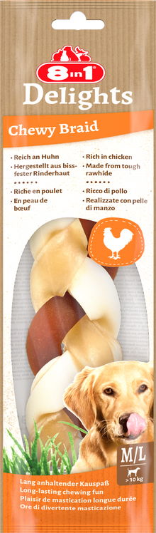 8in1 Delights Chewy Braid M/L 80 g – hondensnack voor honden