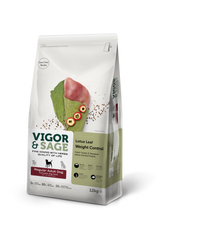 Vigor & Sage Adult Weight Control met lotusblad – 12 kg verpakking
