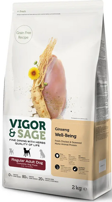 Vigor & Sage Adult Well-Being met ginseng – 2 kg verpakking