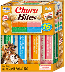 Inaba Churu Bites hond multipack kip tonijn zalm kaas 16 × 12 g