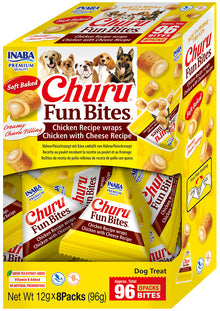 Inaba Churu Fun Bites hond kip om kaas 8 × 12 g
