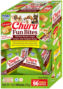 Inaba Churu Fun Bites hond kip om pompoen 8 × 12 g