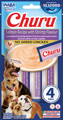 Inaba Churu Fish hond zalm met garnaal 4 × 14 g
