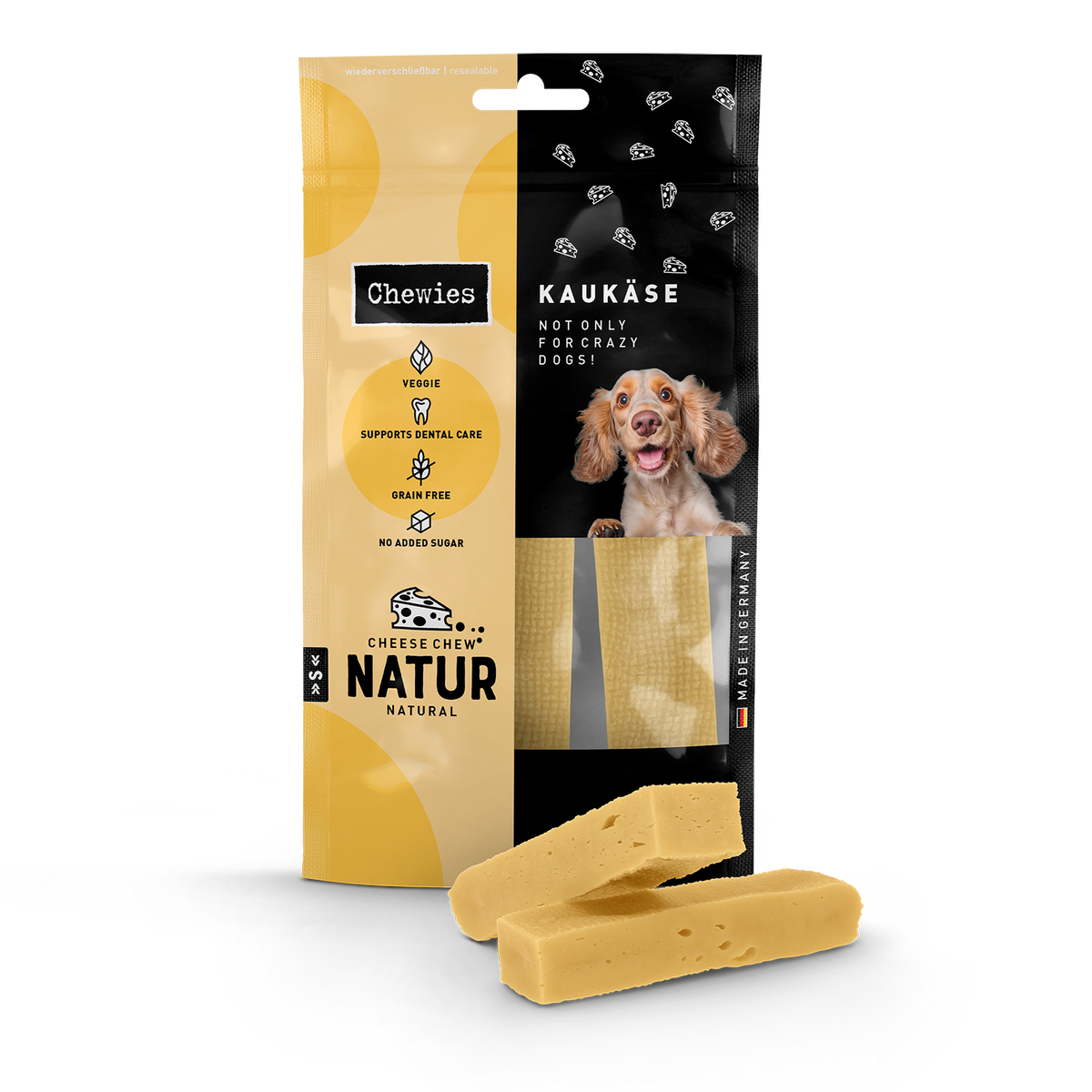 Chewies Kauwkaas Natural S – 2 stuks / 120 g – productverpakking