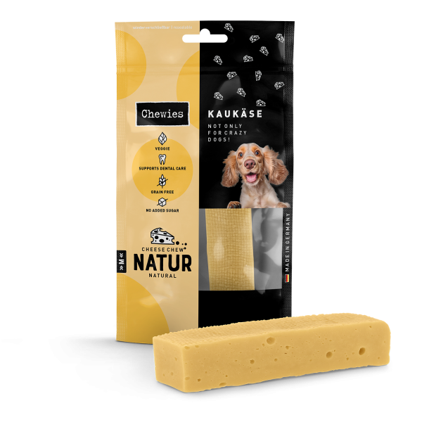 Chewies Kauwkaas Natural M – 1 stuk / 80 g – productverpakking