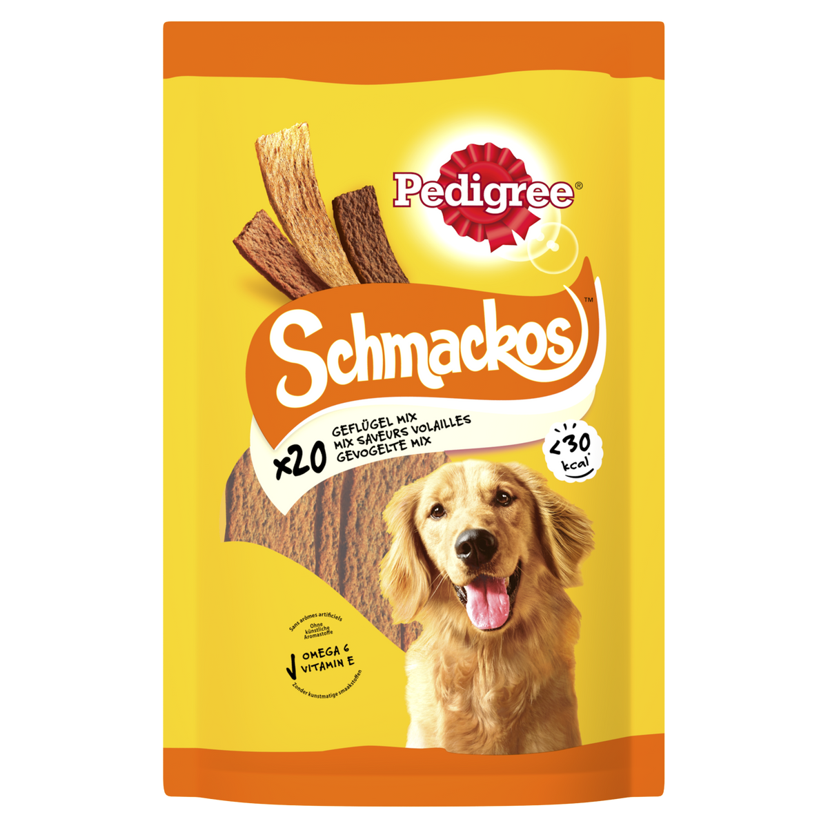 Pedigree Schmackos Gevogelte Mix 20 strips 144 g – productverpakking