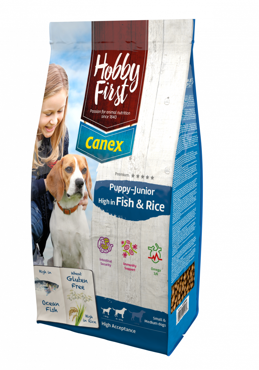 Hobby First Canex Puppy/Junior fish & rice 3 kg – droog hondenvoer voor honden
