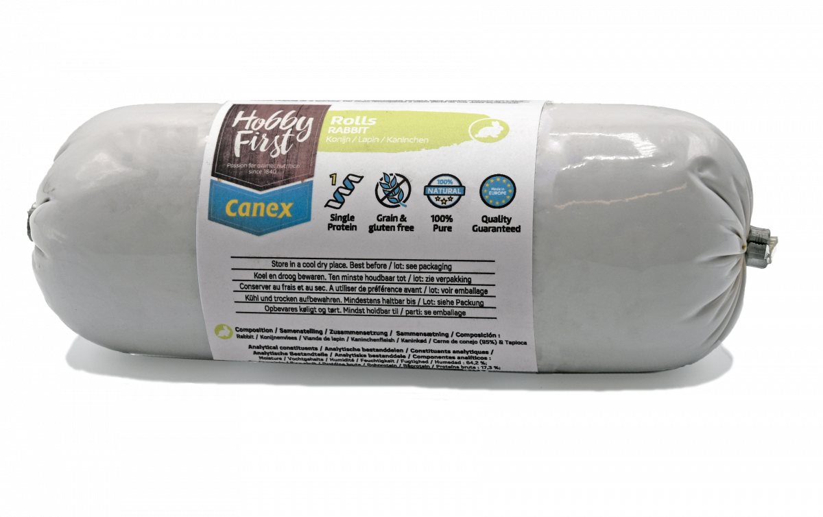 Hobby First Canex High Protein Roll rabbit 400 g – hondensnack voor honden