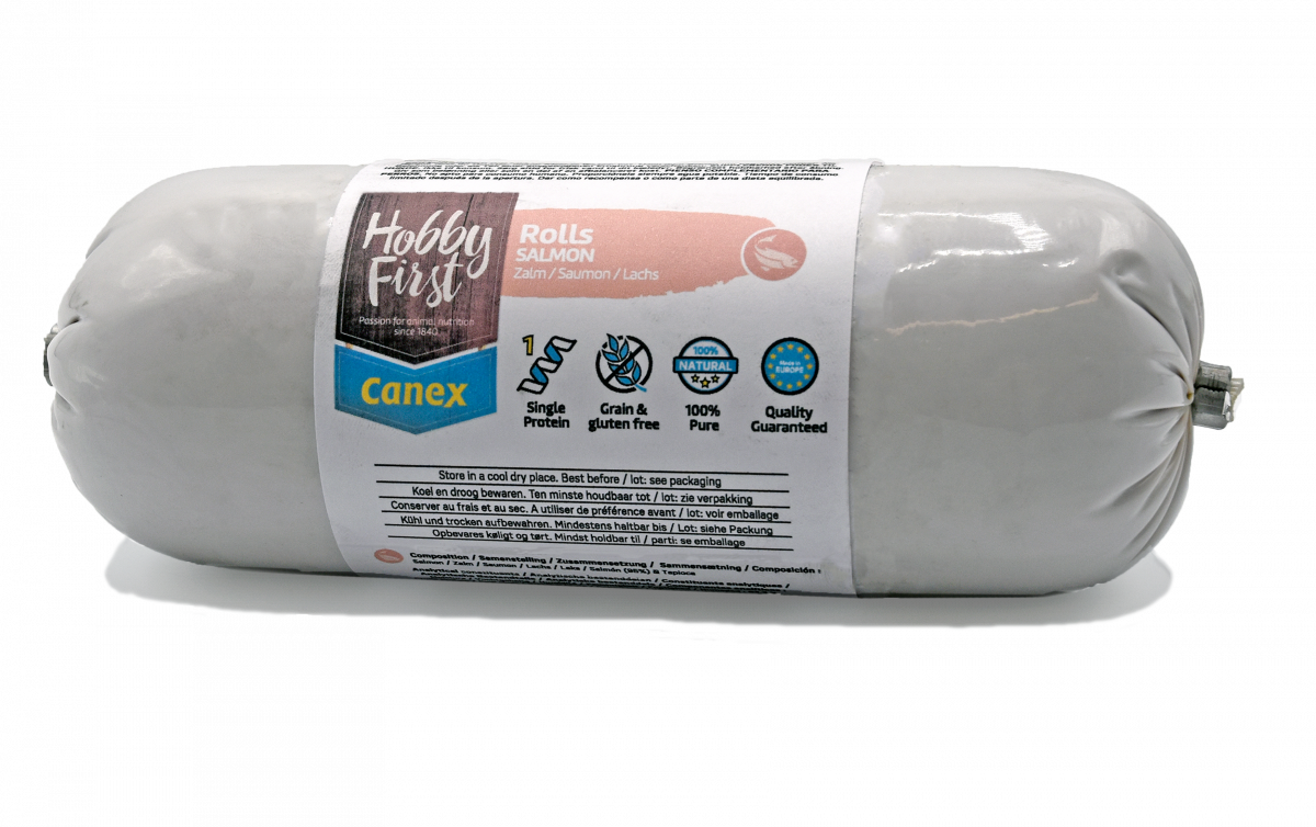 Hobby First Canex High Protein Roll salmon 400 g – hondensnack voor honden