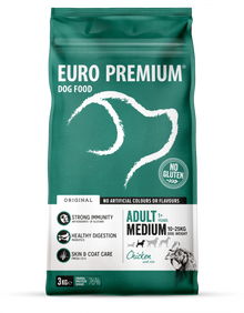 Euro-Premium Original Adult Medium Kip & Rijst – 3 kg – verpakking Euro-Premium