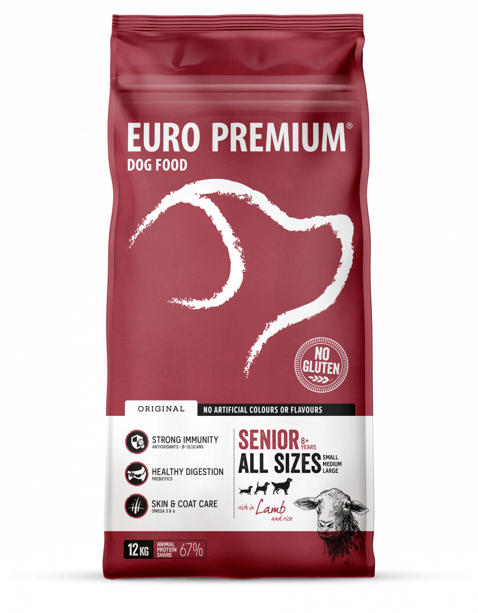 Euro-Premium Original Senior Lam & Rijst – 12 kg – verpakking Euro-Premium