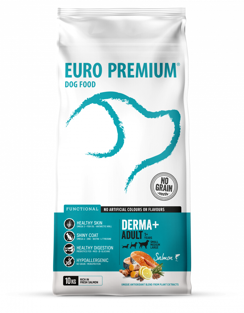 Euro-Premium Functional Derma+ Adult Zalm – 10 kg – verpakking Euro-Premium