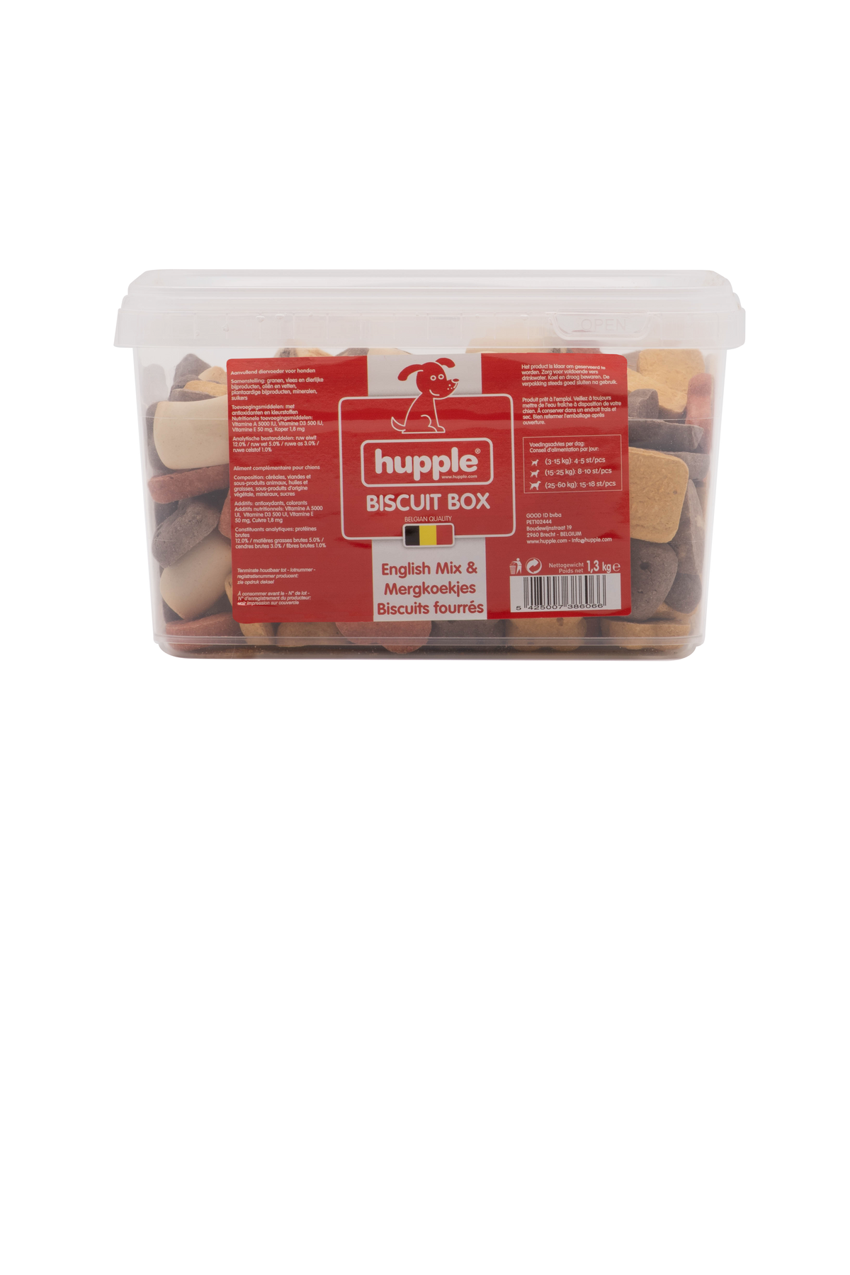 Hupple English Mix – 1,3 kg – hondensnack van Hupple