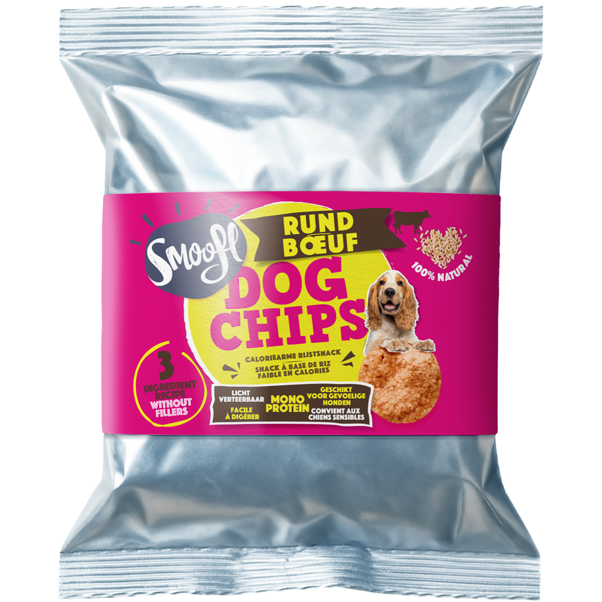 Verpakking Smoofl dog chips rund 50gr