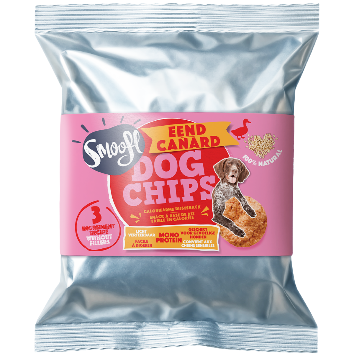 Verpakking Smoofl dog chips eend 50gr