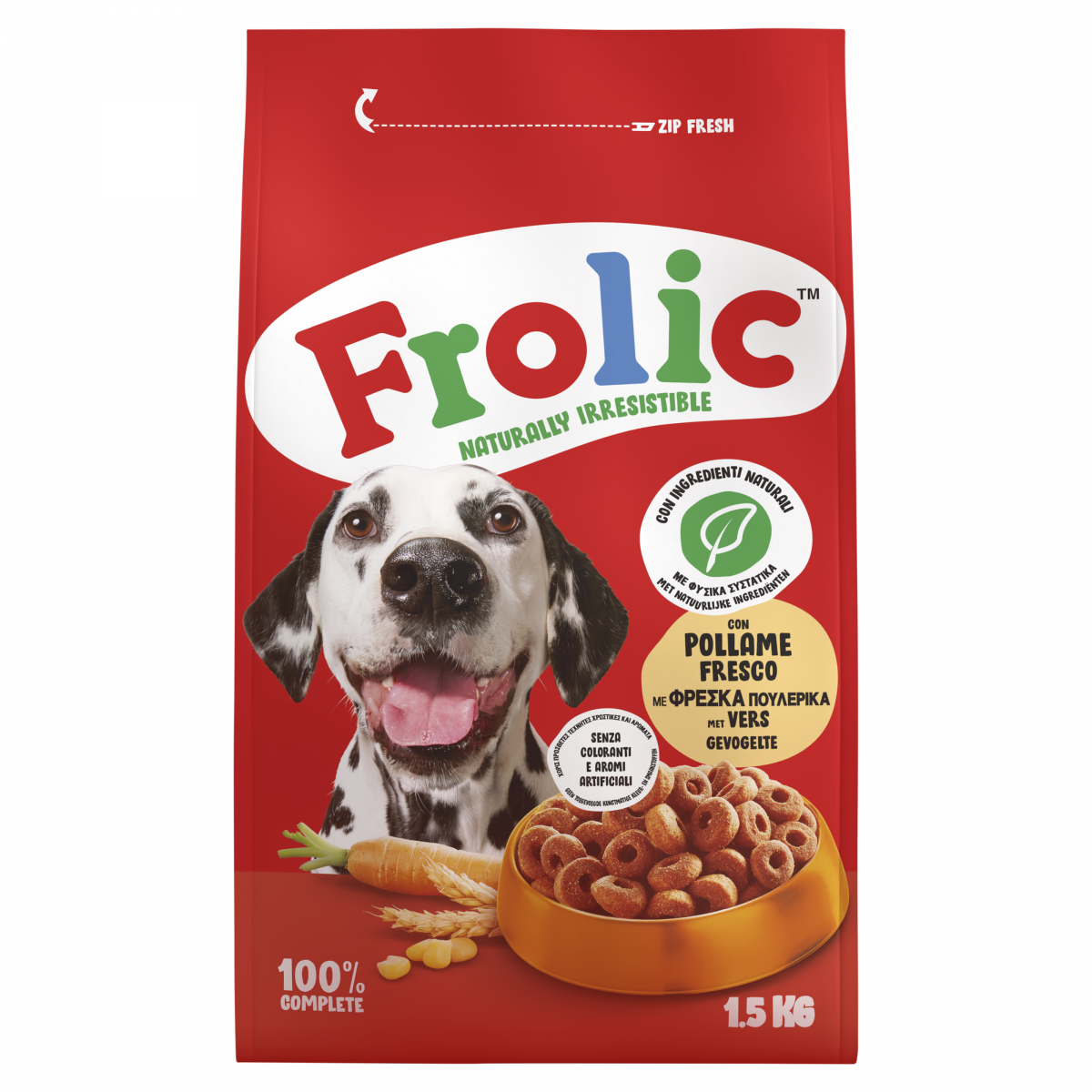 Frolic Gevogelte Hondenvoer 1,5 kg – droog hondenvoer voor honden