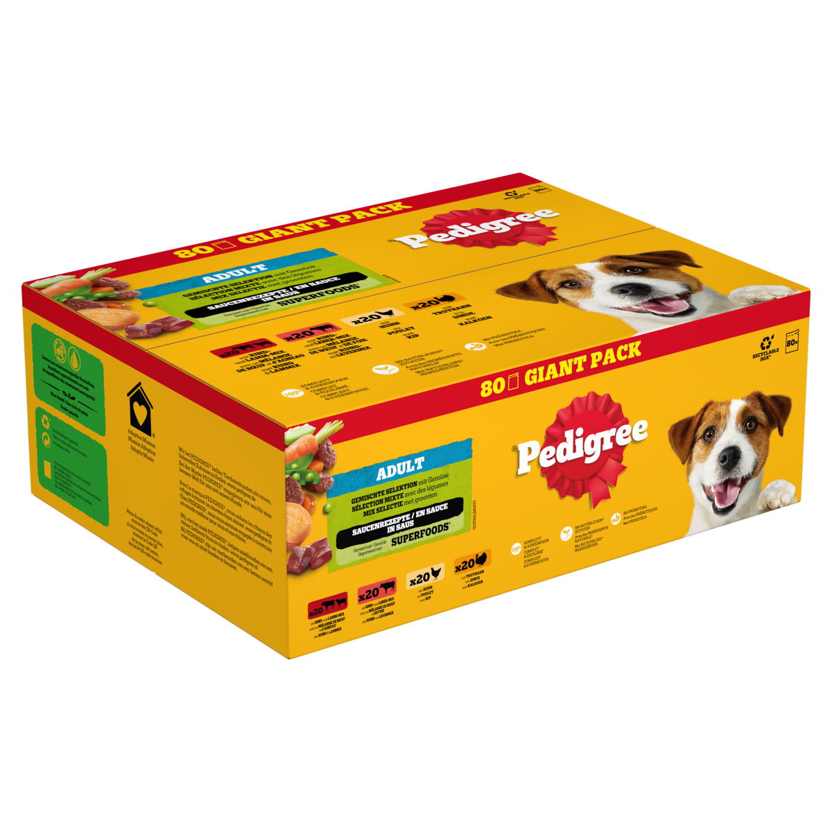 Pedigree Adult Mix Selectie in Saus 80 × 100 g – productverpakking