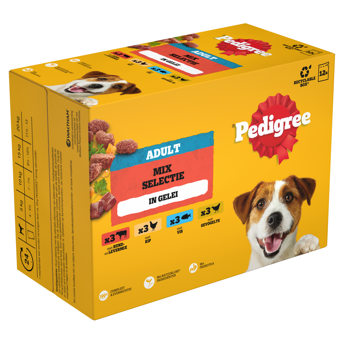 Pedigree Adult Maaltijdzakjes Favoriete Selectie in Gelei 12 × 100 g – productverpakking
