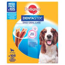 Pedigree DentaStix Medium 105 stuks (15 × 7) 2,7 kg – productverpakking