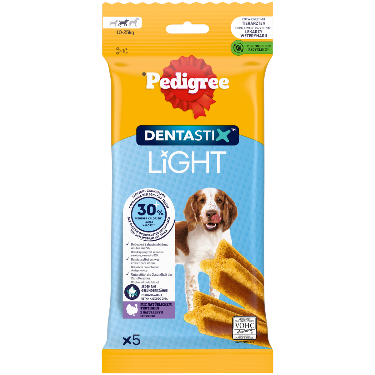 Pedigree DentaStix Light Medium 10–25 kg 70 g – productverpakking