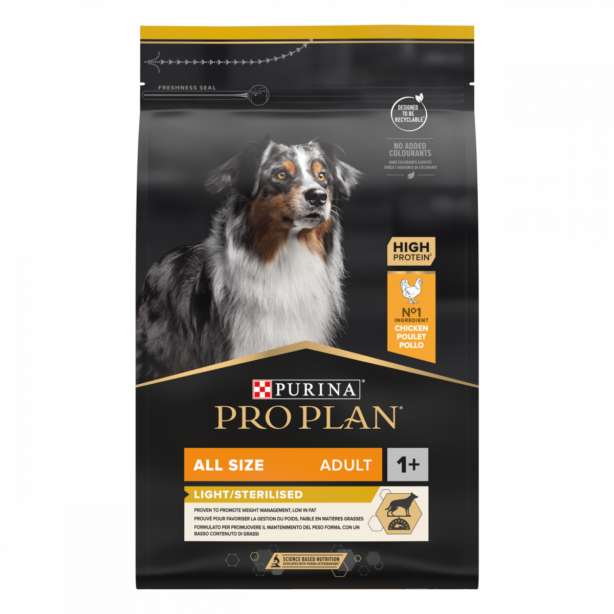 Pro Plan adult all sizes light/sterilised kip 3kg, 3 kg, EAN 7613035123779