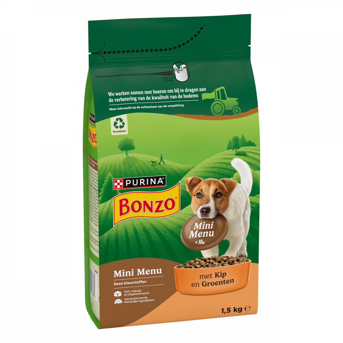 Bonzo Mini Menu Kip & Groenten 1,5 kg – Bonzo droogvoer verpakking