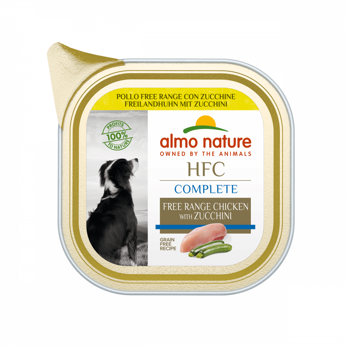 Almo Nature HFC hond kuipje Complete vrije uitloop kip 85 g – natvoer voor honden
