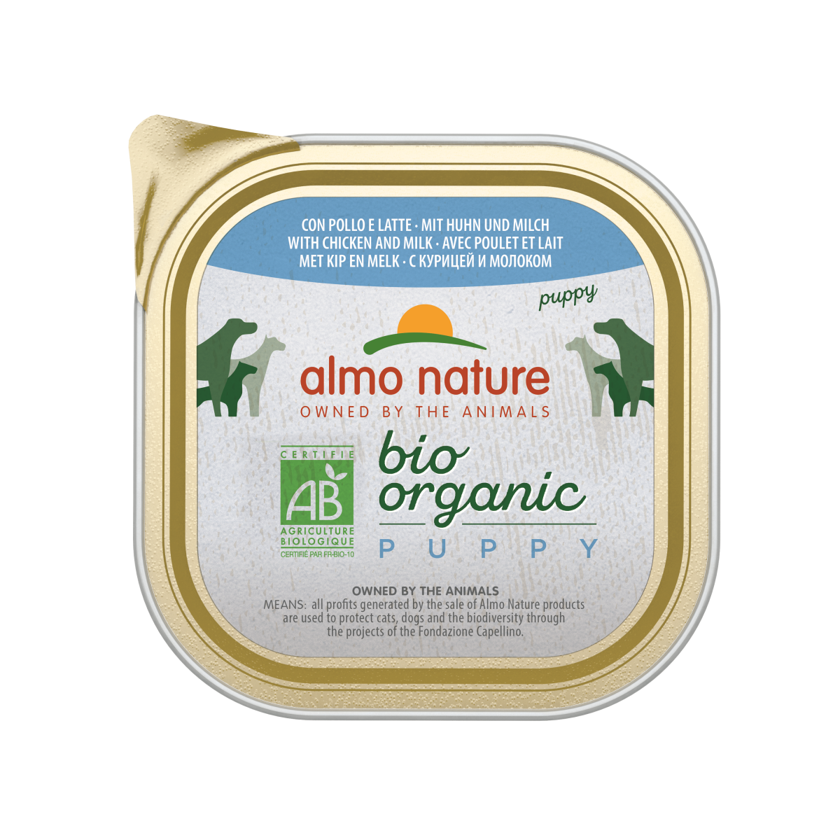 Almo Nature BioOrganic puppy kuipje kip & melk 300 g – natvoer voor honden